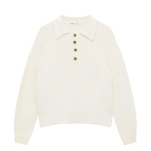 Fuzzy polo sweater