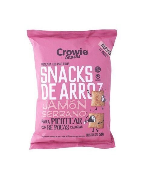 Snack de arroz Crowie jamon serrano x50g