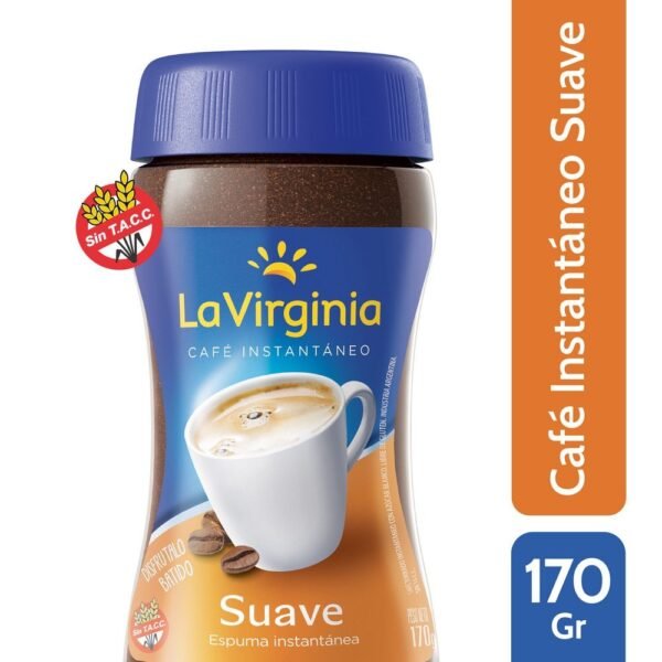 Café instantáneo La Virginia suave frasco 170 g.