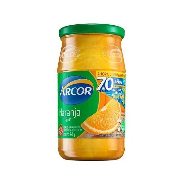 Mermelada Arcor light naranja + fruta x390g
