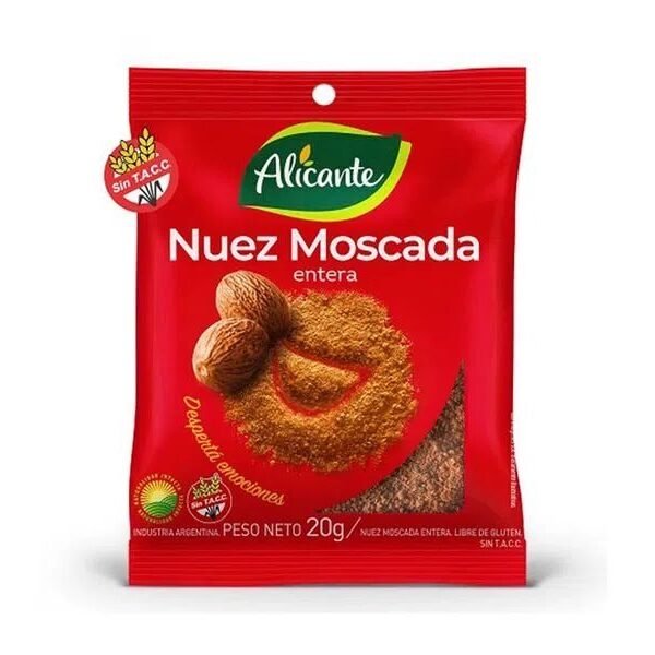 Nuez moscada entera Alicante sin tacc x20g