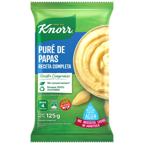 PURE PAPAS KNORR RECETA COMPLETA X125