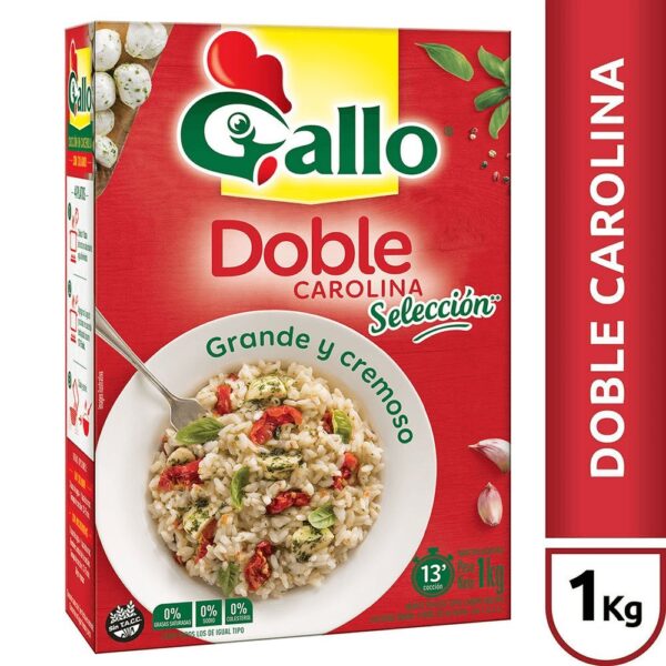 Arroz doble carolina Gallo en caja 1 kg.