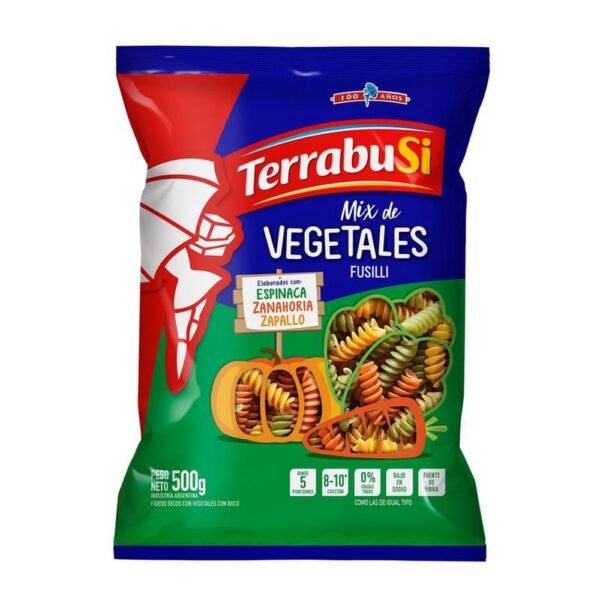 FIDEOS TERRABUSI 3 VEGETALES FUSILLI X500
