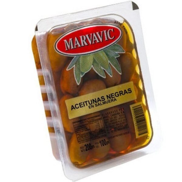 ACEITUNAS MARVAVIC NEGRAS NATURALES N2 BANDEJAX100