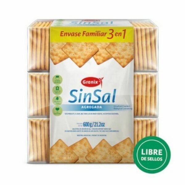 Galletitas Granix sin sal 3 en 1 x600g