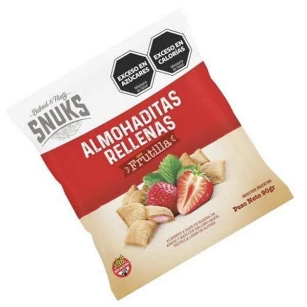Almohaditas rellenas Snuks frutilla x90g