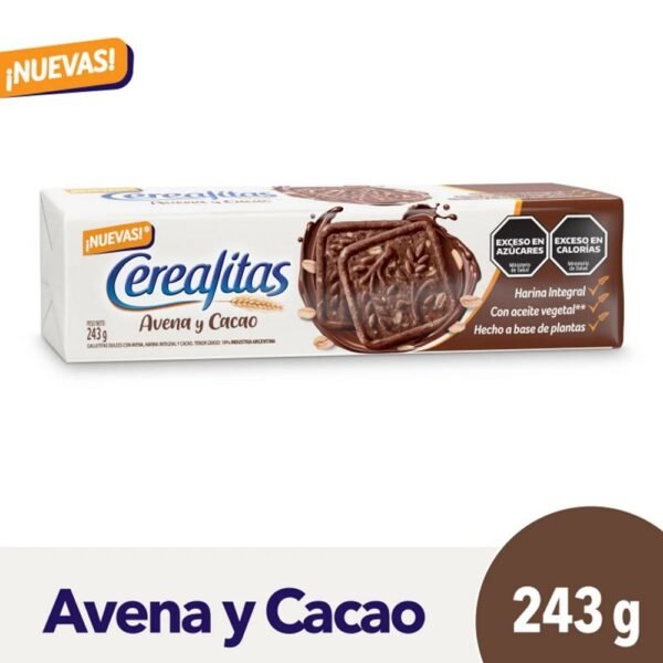 Galletitas Cerealitas avena y cacao x243g